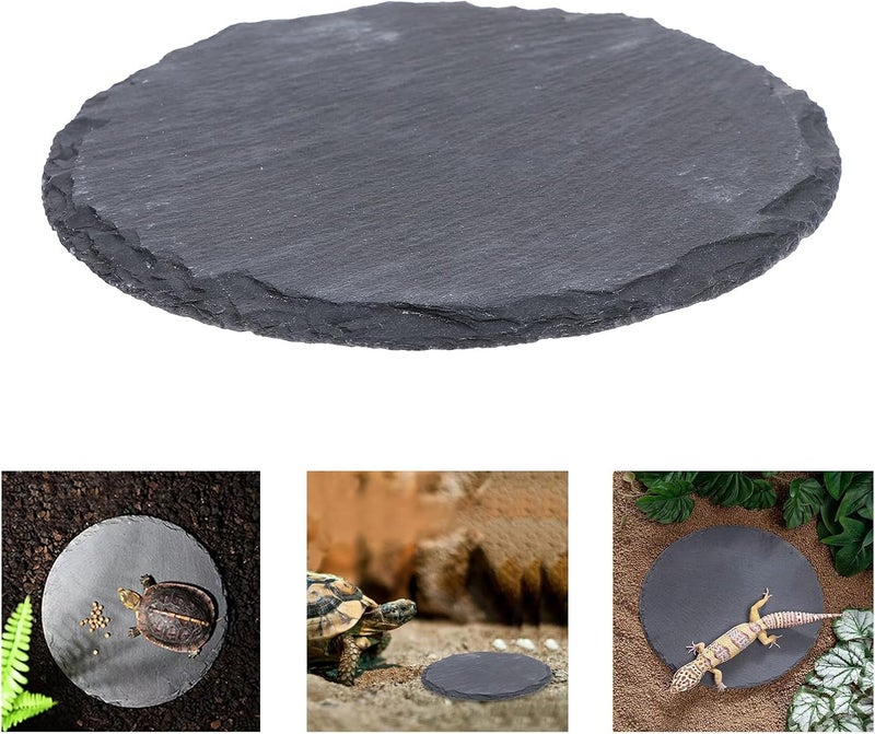 HALONTIN Reptile Basking Platform Rock Tortoise Habitat Slate Rock for Reptiles Food Dish Landscape Habitat Decor Accessories for Crested Gecko Lizard Bearded Dragon Turtle - Image 5